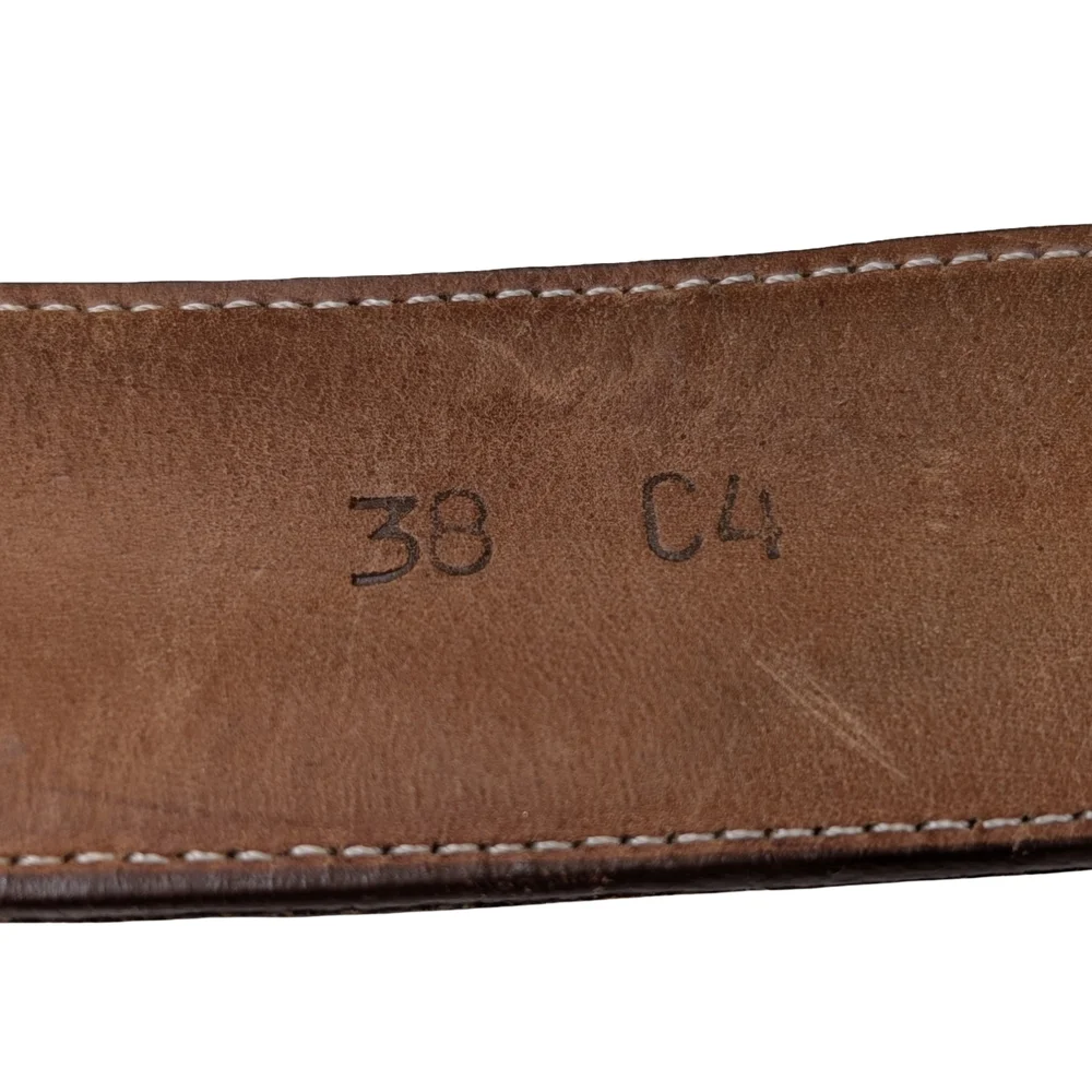 Justin Brown Leather Western Cutout Belt Removable Buckle 1.5" Wide | Size 38 - Picture 9 of 9